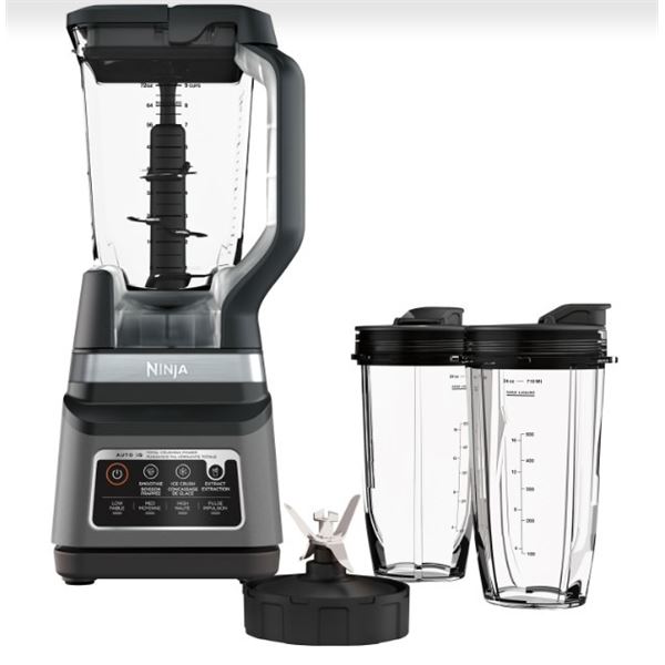 NINJA PROFESSIONAL PLUS BLENDER DUO AUTO-IQ 1400W COUNTERTOP BLENDER WITH NUTRI NINJA CUPS - TESTED 