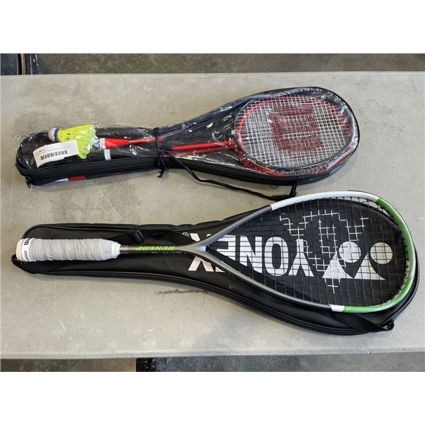 DUNLOP TEMPO SERIES SQUASH RACQUET AND WILSON BADMINTON SET