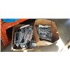 Image 1 : ASSORTED NEW JOISTY HANGERS, TOOL BOX AND BOX WITH ELECTRICAL MOUNTS