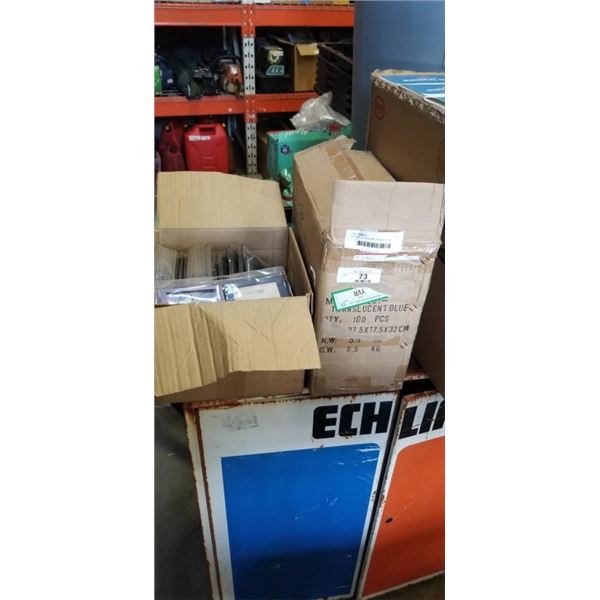 2 BOXES OF NEW MINI TRANSLUCENT RADIOS AND PICTURE FRAMES