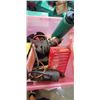 Image 3 : TOTE OF POWER TOOLS AND SHOP SUPPLIES