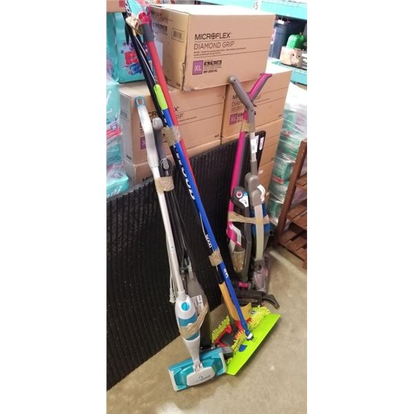 3 BUNDLES OF CLEANING SUPPLIES AND STICK