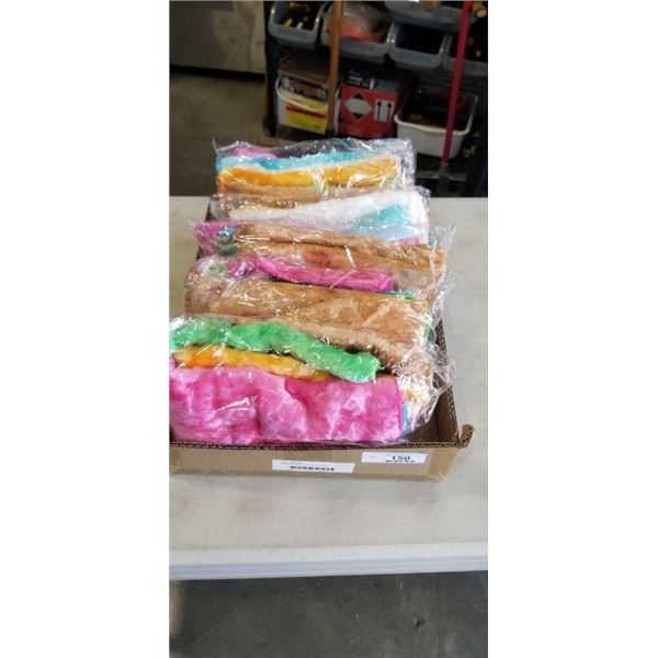 5 NEW 6 PACKS OF WOOD FIBER ABSORBENT DISH CLOTRHS, ASSORTYED COLOR, 27X30CM