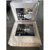 Image 1 : 2 NEW  KINGSIZE 4PC LUXURY SATIN SHEET SETS, CHAMPAGNE AND TAUPE