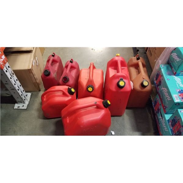 7 VARIOUS JERRY CANS
