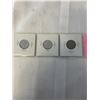 Image 2 : 3 CANADIAN VICTORY 5 CENT COINS GEORGE VI 1943 TOMBAC, 1944, 1945 AND 3 CANADIAN WARIME VICTORY COIN