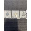 Image 1 : 3 CANADIAN 1953 COINS - 10 CENT .800 SILVER