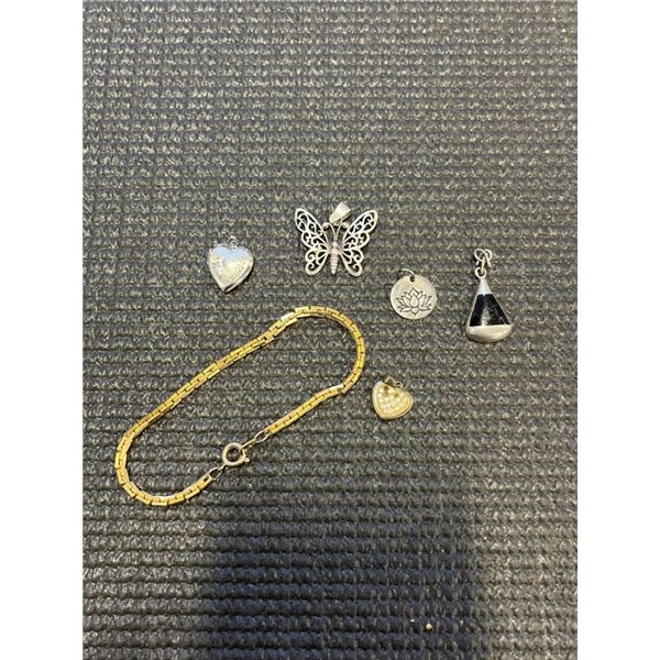 STAMPED PENDANTS AND BRACELET