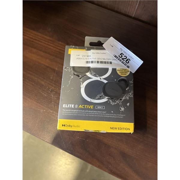JABRA ELITE 8 ACTIVE GEN 2 MILITARY GRADE WIRELESS IN EAR HEADPHONES WITH SMART CASE - TESTED WORKIN