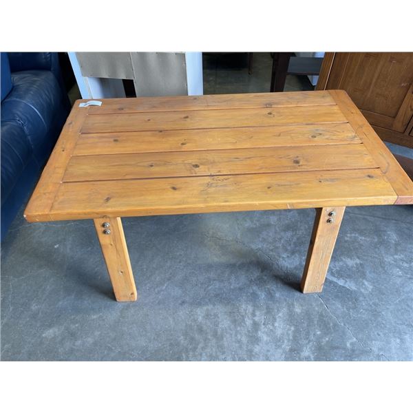 WOODEN TABLE, 46" X 26" APPROX.