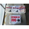 Image 1 : 3 BOXES OF OIL ABSORBANT AND NEW BEWARE OF DOG SIGNS