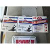 Image 2 : 3 BOXES OF OIL ABSORBANT AND NEW BEWARE OF DOG SIGNS