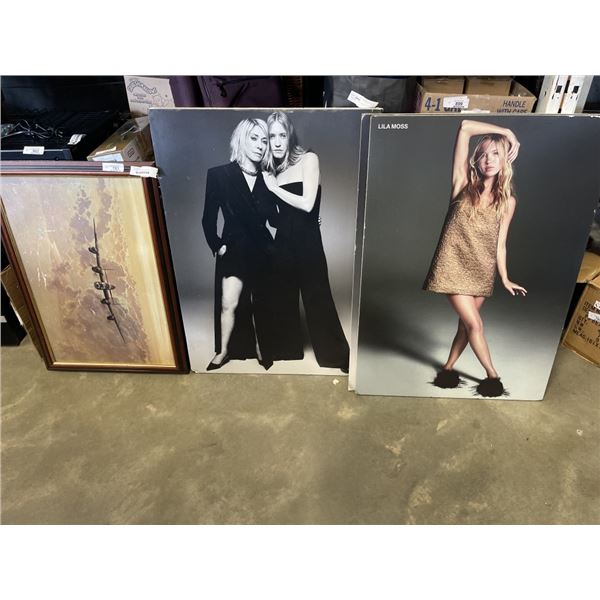4 CELEBRITY FOAM BOARD ADVERTS AND FIGHTER PLANE PRINT