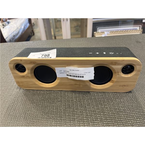 MARLEY GET TOGETHER MINI BLUETOOTH WIRELESS SPEAKER - TESTED WORKING, RETAIL $179