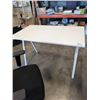Image 2 : WHITE MODERN IKEA DESK WITH MESH BACK ROILLING OFFICE ARMCHAIR