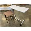 Image 1 : ROLLING BEDSIDE TABLE AND SMALL PLANT STAND