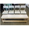 Image 1 : WOODEN BENCH AND SET OF 4 STACKING CHAIRS
