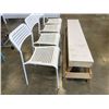 Image 2 : WOODEN BENCH AND SET OF 4 STACKING CHAIRS