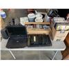 Image 1 : 2 BOXES OF DVDS, 2 DVD PLAYERS AND PORTABLE DVD PLAYER WITH BUILT IN SCREEN
