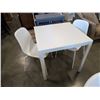 Image 1 : WHITE IKEA DINNETTE TABLE AND TWO CHAIRS