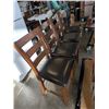 Image 1 : SET OF 4 MISSION OAK STYLE LEATHER SEAT BAR STOOLS