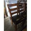 Image 2 : SET OF 4 MISSION OAK STYLE LEATHER SEAT BAR STOOLS