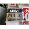 Image 3 : LOT OF NEW OPEN SIGNS, PULL SIGNS, 2 DEFIANT DOOR HANDLES AND DEAD BOLT