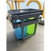 Image 3 : MARINA BARON TANK 2X16 GRIGIA UNDER CABINET BIN SYSTEM, GREEN AND BLUE BINS AND TRAY, PULL OUT SYSTE