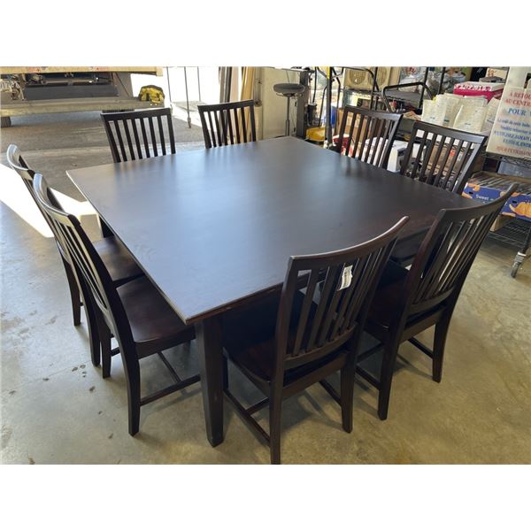 SQAURE DINING TABLE, 60" WITH 8 CHAIRS