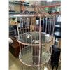Image 3 : METAL AND GLASS SHELF WITH BUILT IN WINE HOLDER