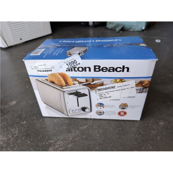 HAMILTON BEACH 2 SLICE MODERN CHROME TOASTER - TESTED WORKING