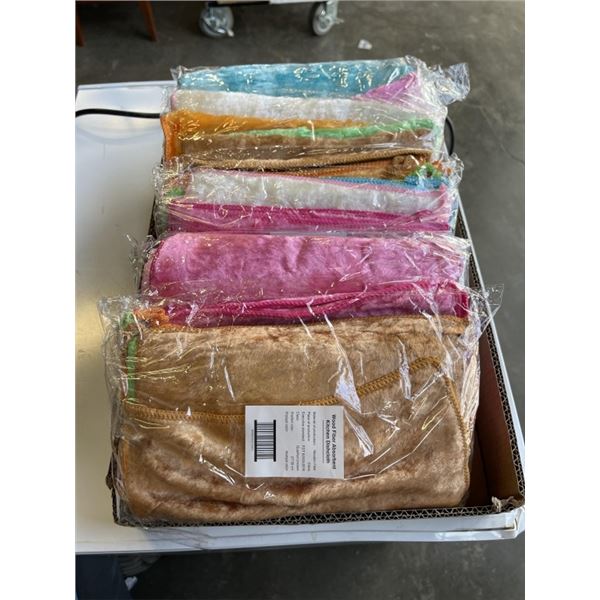 5 NEW 6 PACKS OF WOOD FIBER ABSORBENT DISH CLOTRHS, ASSORTYED COLOR, 27X30CM