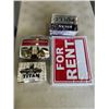 Image 1 : LOT OF NEW OPEN SIGNS, PULL SIGNS, DEFIANT DOOR HANDLE AND DEAD BOLT