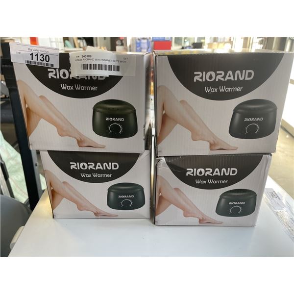4 NEW RIORAND WAX WARMER SETS WITH WAX