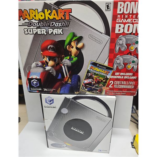 NINTENDO GAMECUBE PLATINUM SYSTEM MARIO KART DOUBLE