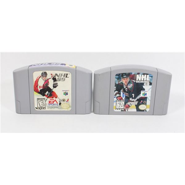 NINTENDO 64 NHL BREAKAWAY 98 AND NHL 99 N64 GAMES