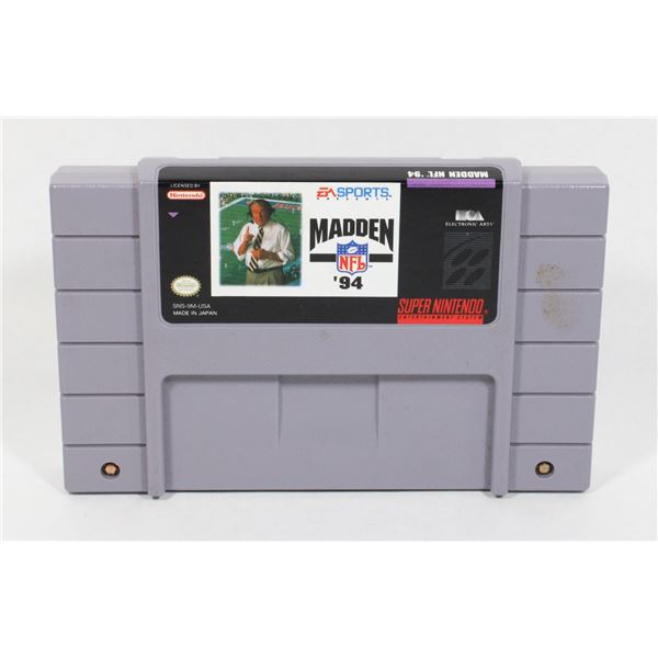SUPER NINTENDO EA SPORTS MADDEN NFL '94 GAME