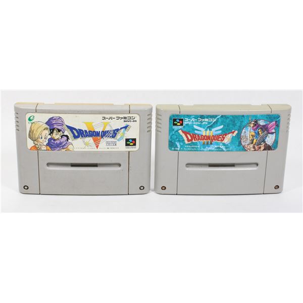 SUPER FAMICOM DRAGONS QUESTS III AND V GAMES