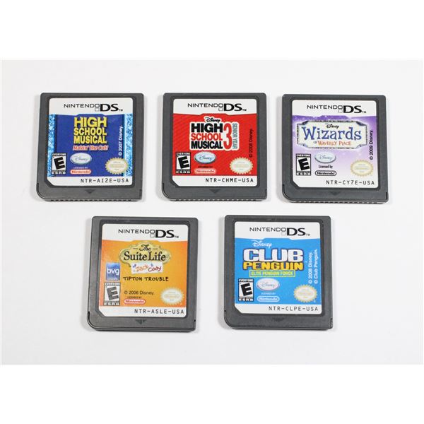 NINTENDO DS 5 GAMES DISNEY WAIZARDS WAVERLY MORE