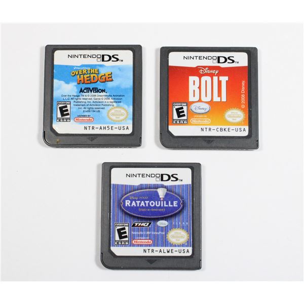 NINTENDO DS 3 GAMES BOLT/ RATATOUILLE /OVER THE