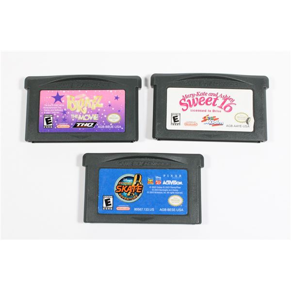 NINTENDO GBA GAMEBOY BRATZ/SKATE/SWEET 16 BUNDLE