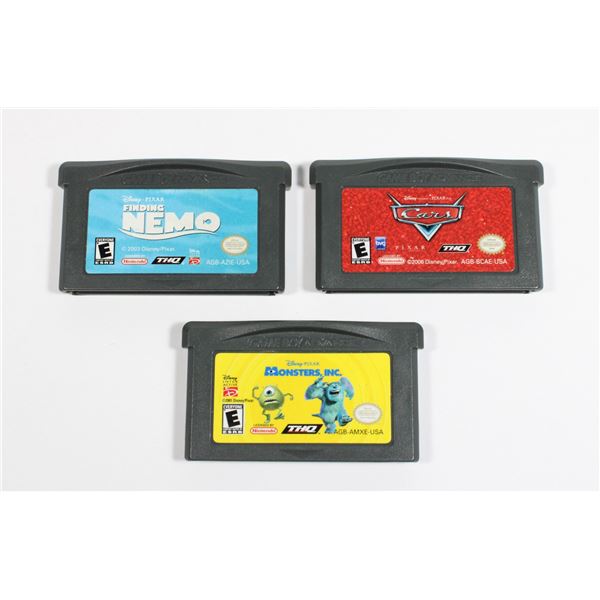 NINTENDO GBA GAMEBOY 3 KIDS GAMES NEMO/MONSTERS
