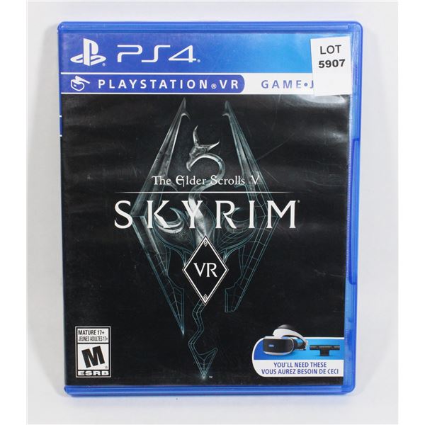 PS4 PLAYSTATION VR THE ELDER SCROLLS V SKYRIM GAME