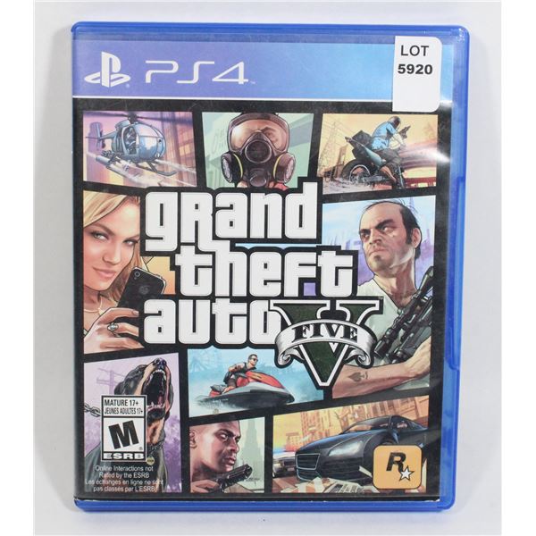 PS4 GRAND THEFT AUTO V GAME