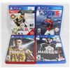Image 1 : 4 PS4  SPORTS GAMES MADDEN NFL 18, NBA LIVE 14,
