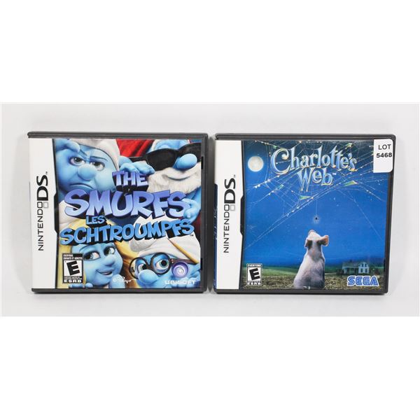 NINTENDO DS CHARLOTTE'S WEB AND THE SMURFS GAMES