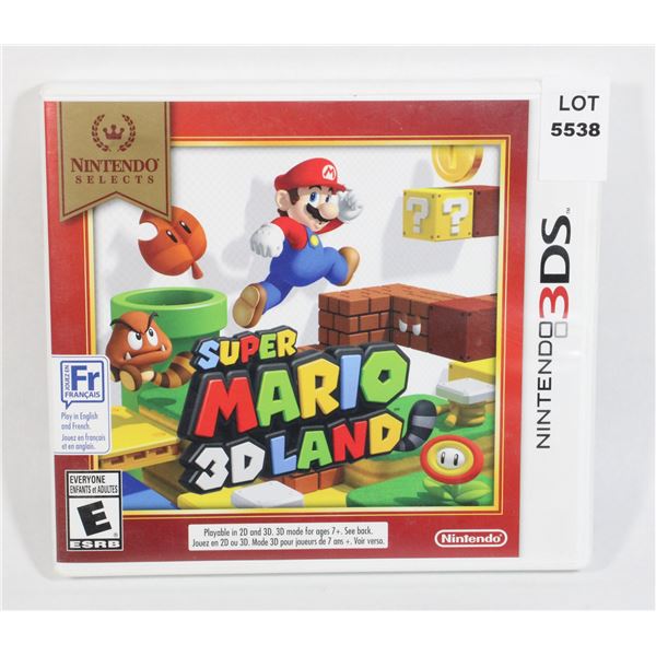 NINTENDO 3DS SUPER MARIO 3D LAND GAME