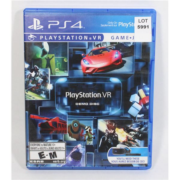 PLAYSTATION 4 VR DEMO DISC