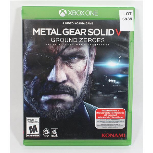 XBOX ONE METAL GEAR SOLID V GROUND ZEROES GAME