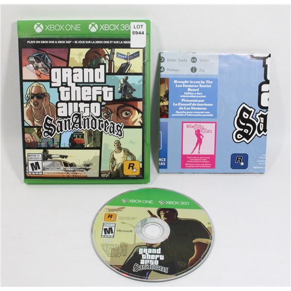 XBOX ONE XBOX 360 GRAND THEFT AUTO SAN ANDREAS